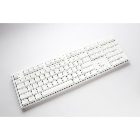 Ducky one 3 classic pure white rgb mechanisch toetsenbord (wit, us lay-out (qwerty), cherry mx speed silver, 100%, rgb led, double-shot pbt, hot-swappable, quack mechanics)