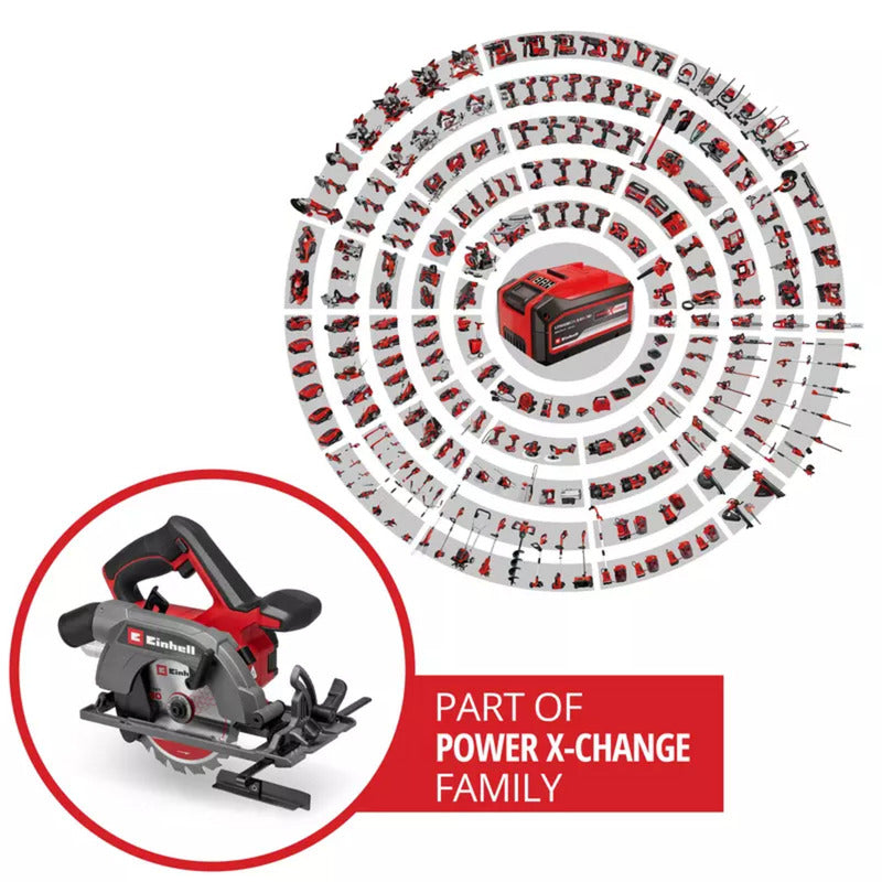 Load image into Gallery viewer, Einhell accucirkelzaag te-cs 18 150-2 li - solo handcirkelzaag (rood zwart, power x-change, accu en oplader niet inbegrepen)
