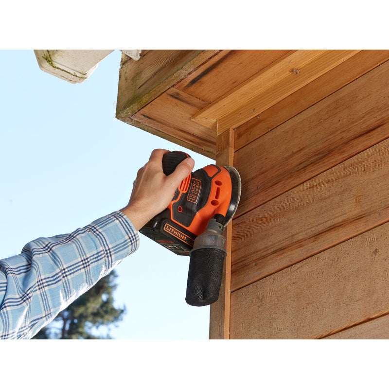 Load image into Gallery viewer, Black+decker bdcros18 18v accu excentrische schuurmachine (zwart oranje, opbergtas, oplader en accu inbegrepen)

