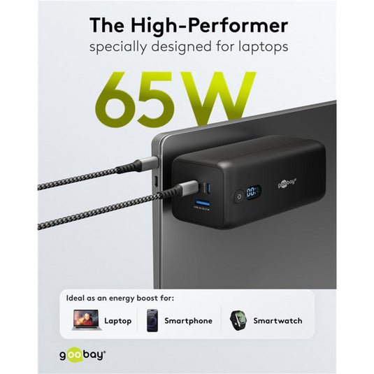 Goobay laptop powerbank (zwart, 20,000 mah, power delivery)