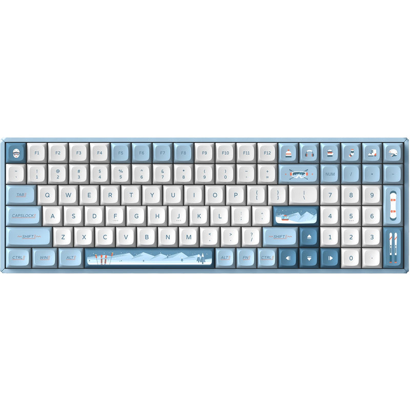 Load image into Gallery viewer, Iqunix f97 wintertide wireless mechanical keyboard, gaming toetsenbord (lichtblauw, us lay-out, cherry mx silent red, rgb leds, 96%, hot-swappable, pbt, 2.4ghz | bluetooth 5.1 | usb-c)
