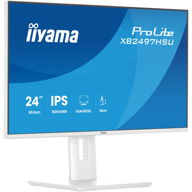 Iiyama prolite xb2497hsu-w1 23.8 monitor (wit (mat), 120 hz, hdmi, displayport, usb, audio)