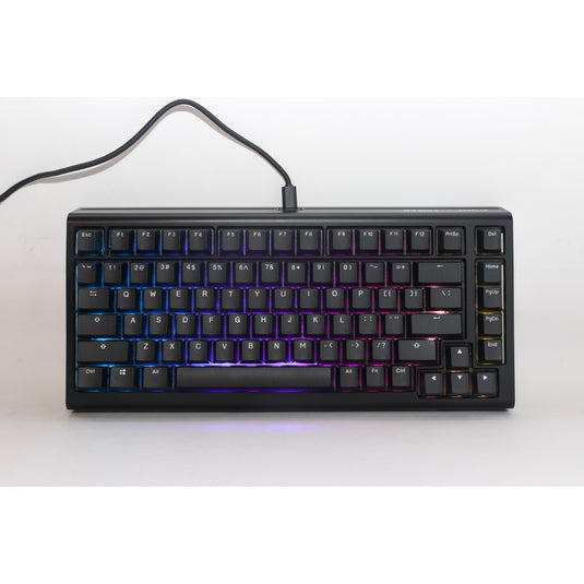 Ducky projectd tinker 75 met qmk via, toetsenbord (zwart wit, us lay-out, cherry mx blue, rgb led, double-shot pbt, hot-swappable, gasket mount, 75%)
