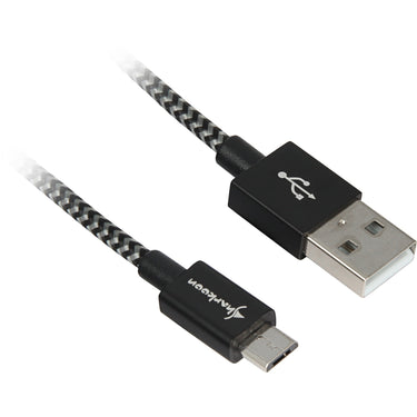 Sharkoon usb 2.0 kabel, usb-a > micro-usb b (zwart grijs, 3 meter)