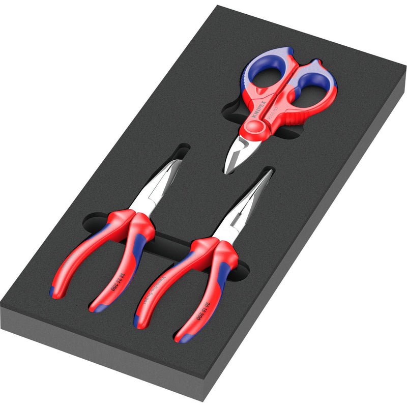Load image into Gallery viewer, Wera 9781 schuimrubberen inzetstuk met knipex tangen set 2, 3‑delig tangenset (zwart grijs, in schuiminzet voor werkplaatswagen)
