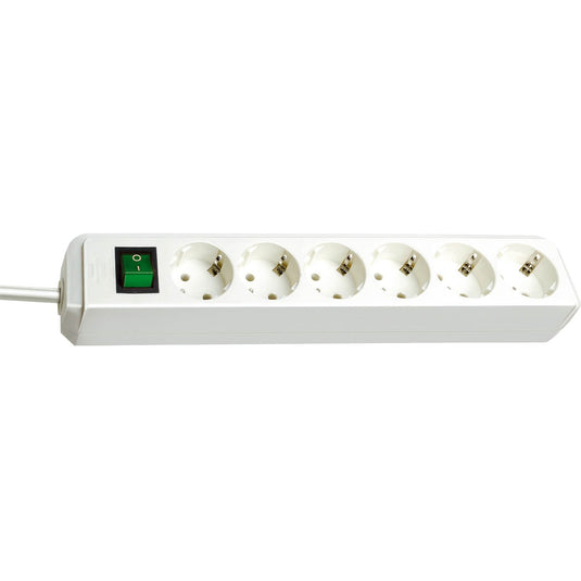 Brennenstuhl eco-line stekkerdoos 6x stekkerdoos (wit, 1159520400, voor 6 stekkers)