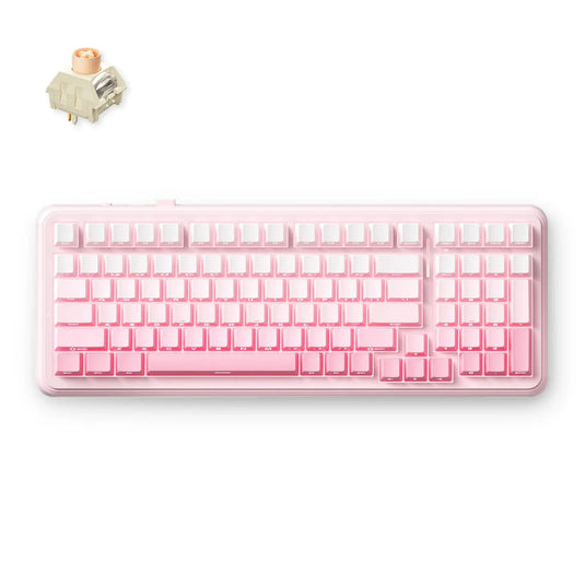 Mchose k99 v2 wireless mechanical pink, gaming toetsenbord (us lay-out)