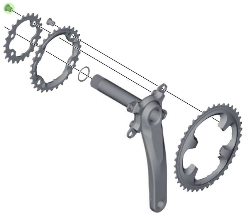 Load image into Gallery viewer, Shimano xt slx chainring bolts inside

