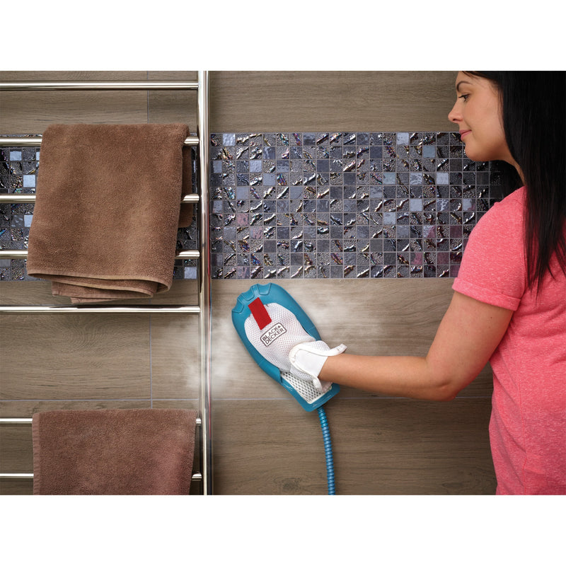 Load image into Gallery viewer, Black+decker 1600w steam-mop bhsm1615dam-qs stoomreiniger (wit blauw, incl. steamitt, deltavoet en 17 accessoires)
