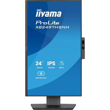 Iiyama prolite xb2497hsnh-b1 23.8 monitor (zwart, hdmi, displayport, lan, audio, usb-c, webcam)