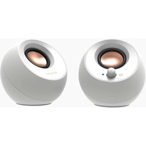 Creative pebble v3 pc-luidspreker (wit, bluetooth, usb-c, aux)