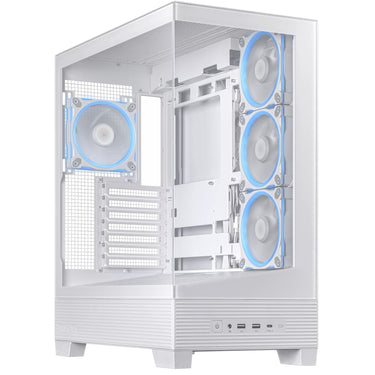 Asus a31 plus midi tower behuizing (wit | 2x usb-a | 2x usb-c | tempered glass)