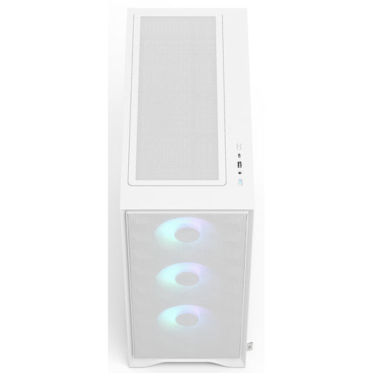 Fractal design pop 2 air rgb midi tower behuizing (wit | 1x usb-a | 1x usb-c | rgb | tempered glass)