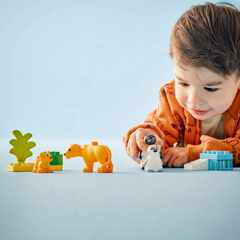 Load image into Gallery viewer, Lego duplo town 10442 families van wilde dieren: pinguïns en leeuwen
