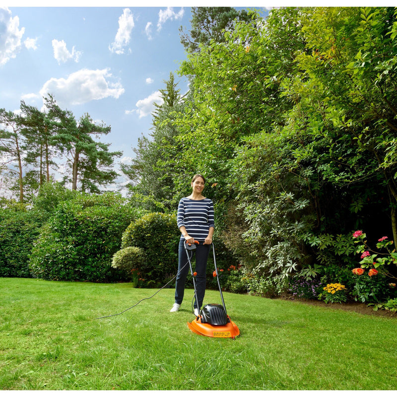 Load image into Gallery viewer, Black+decker 1200w 30cm zweefmaaier grasmaaier (oranje zwart)
