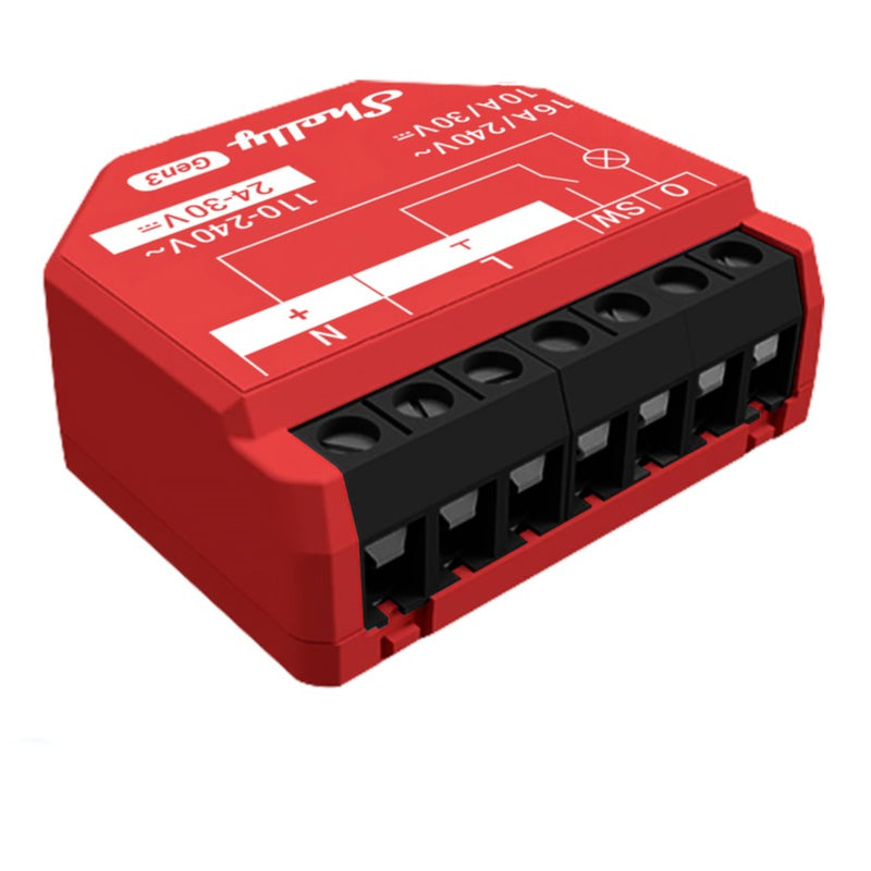 Load image into Gallery viewer, Shelly 1pm gen3 relais (rood, wifi, bluetooth)
