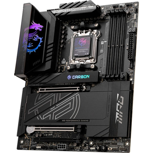 Msi mpg x870e carbon wifi socket am5 moederbord (raid, 5gb-lan, 2,5gb-lan, wi-fi 7, bt, sound, atx)