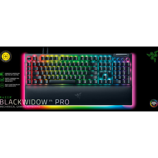 Razer blackwidow v4 pro, gaming toetsenbord (zwart, us lay-out, yellow, rgb leds, doubleshot abs)
