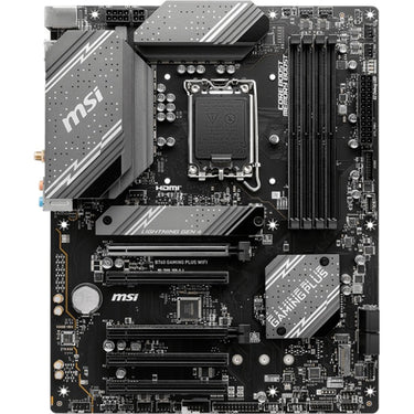 Msi b760 gaming plus wifi socket 1700 moederbord (grijs zwart, raid, 2.5gb-lan, wi-fi 6e, bt, sound, atx)