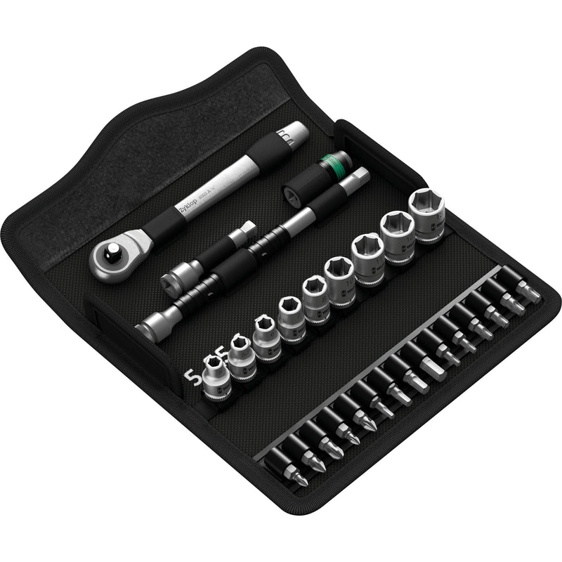 Load image into Gallery viewer, Wera 8100 sa 7 zyklop metal-ratelset doorsteekvierkant 1 4 gereedschapsset (28-delig)
