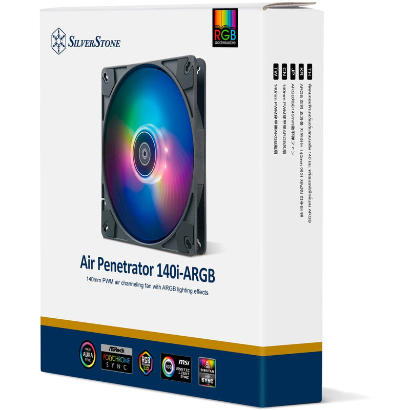 Load image into Gallery viewer, Silverstone air penetrator 140i argb case fan (zwart, 139 x 139 x 25 mm, pwm)
