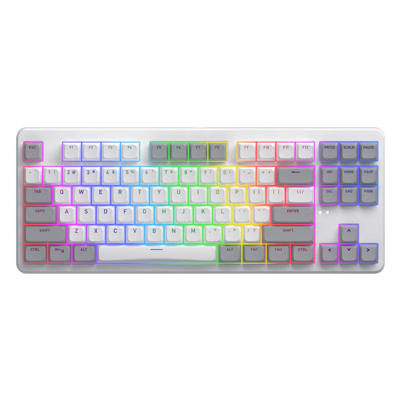 Load image into Gallery viewer, Hator rockfall 3 tkl wireless rgb mechanisch gaming toetsenbord (wit, us lay-out (qwerty), hator aurum orange, 80% (tkl), rgb, pbt keycaps, hotswap, 2.4 ghz bluetooth usb-c)
