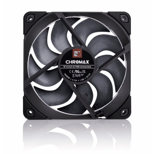 Noctua nf-a12x25 g2 pwm chromax.black case fan (zwart, 120 x 120 x 25 mm)