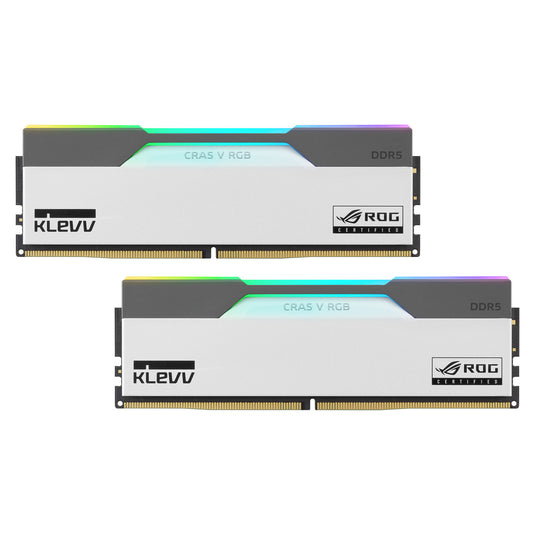Klevv cras v rgb rog 32 gb ddr5-6200 (2x 16 gb) werkgeheugen (wit, kd5agua80-62b320p, xmp, expo)