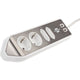 Brennenstuhl ®estilo hoekaansluitdoosstrook met usb laadfunctie 4-weg 2x beschermende contactdozen 2x euro zilver wit