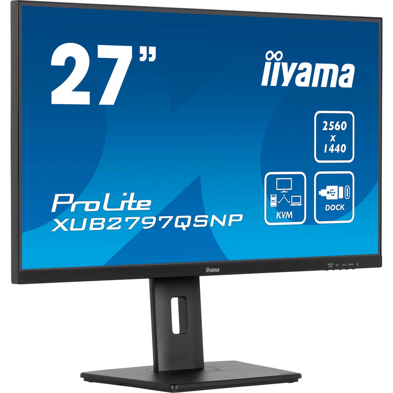 Load image into Gallery viewer, Iiyama prolite xub2797qsnp-b1 27 monitor (zwart (mat), hdmi, displayport, 3x usb-a, 3x usb-c, rj-45)
