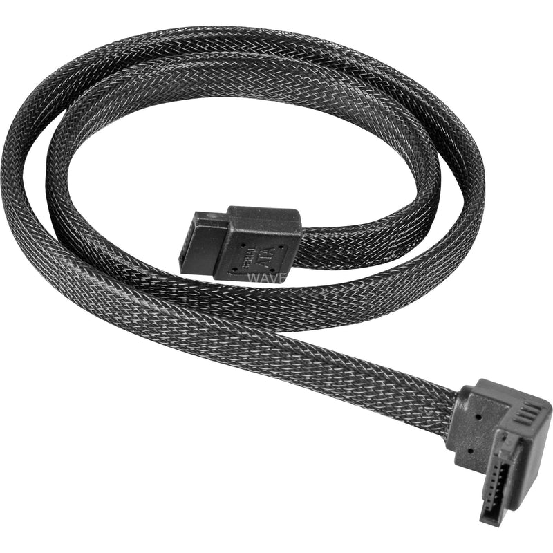 Load image into Gallery viewer, Silverstone sata iii kabel 50cm (zwart, 6gb s, 90º connector, cp08)
