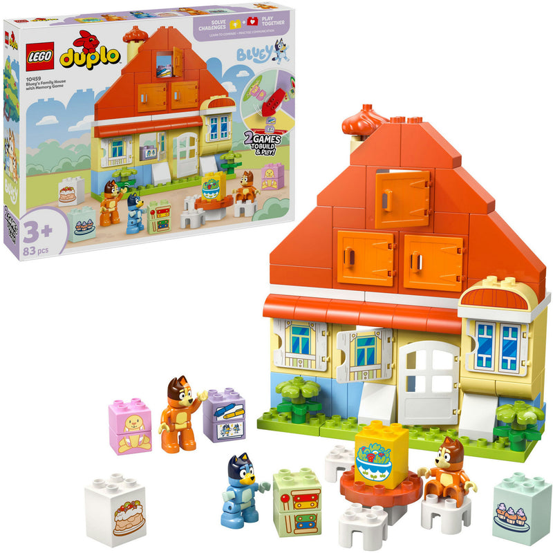 Load image into Gallery viewer, Lego duplo 10459 huis van bluey en haar familie met geheugenspel
