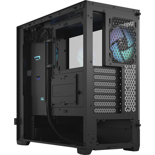 Fractal design pop air rgb midi tower behuizing (zwart | 2x usb-a | rgb | tempered glass)