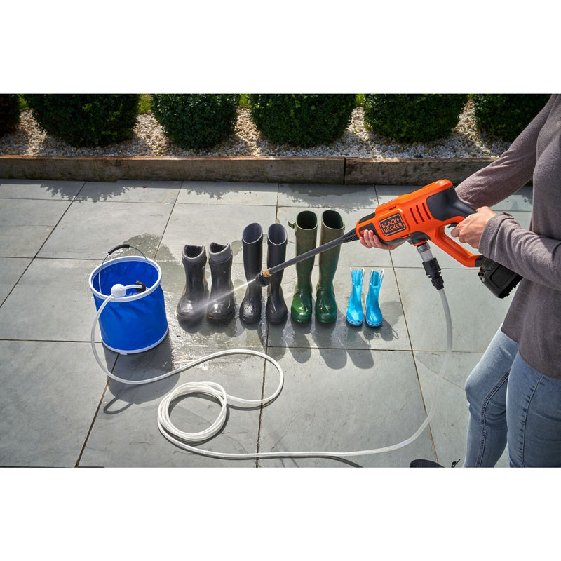 Load image into Gallery viewer, Black+decker bcpc18d1-qw 18v hogedrukreiniger (oranje zwart, 18v 2.0ah accu en oplader inbegrepen)

