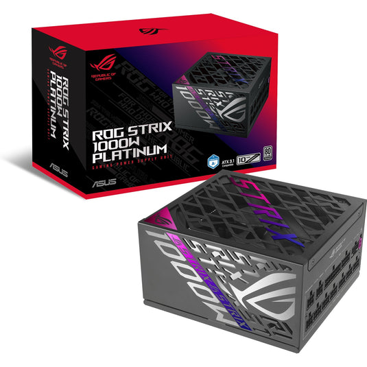 Asus rog strix platinum modulaire 1000 watt voeding (zwart, 1x 12v-2x6, 4x pcie)