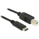 Delock usb-c 2.0 naar usb-b kabel (zwart, 1 meter)