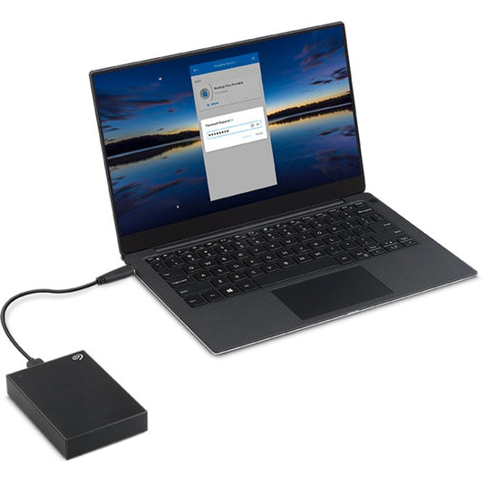 Seagate one touch with password 2 tb externe harde schijf (zwart, usb-a 3.2 (5 gbit s))