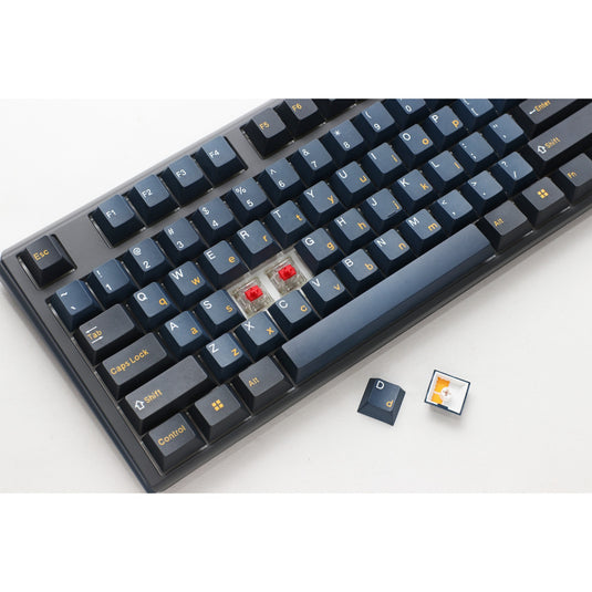 Ducky one 3 pro, gaming toetsenbord (zwart, us lay-out, cherry mx2a blue, rgb led, double-shot pbt, quack mechanics, hot swap)