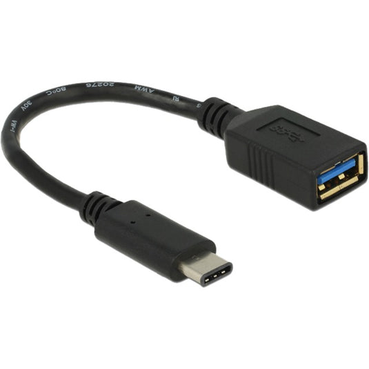 Delock superspeed usb-c 3.1, gen 1 male > usb-a female adapter (zwart, 0,15 meter)