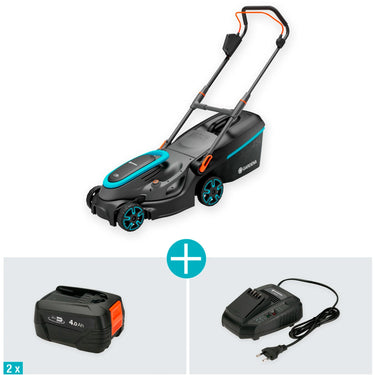 Gardena powermax 37 36v p4a ready-to-use - accu grasmaaier - 37 cm - incl. 2 accu?s