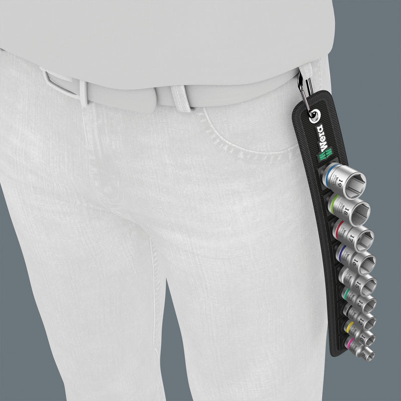 Load image into Gallery viewer, Wera belt b 4 zyklop doppen set dopsleutel (zwart zilver, 9-delig, met 3 8 -aandrijving)
