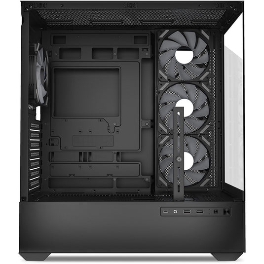 Sharkoon ak6 rgb midi tower behuizing (zwart | 2x usb-a | 1x usb-c | rgb | tempered glass)