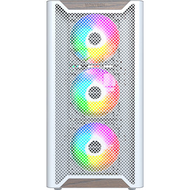 Montech xr wood midi tower behuizing (wit | 1x usb-a | 1x usb-c | rgb | window)