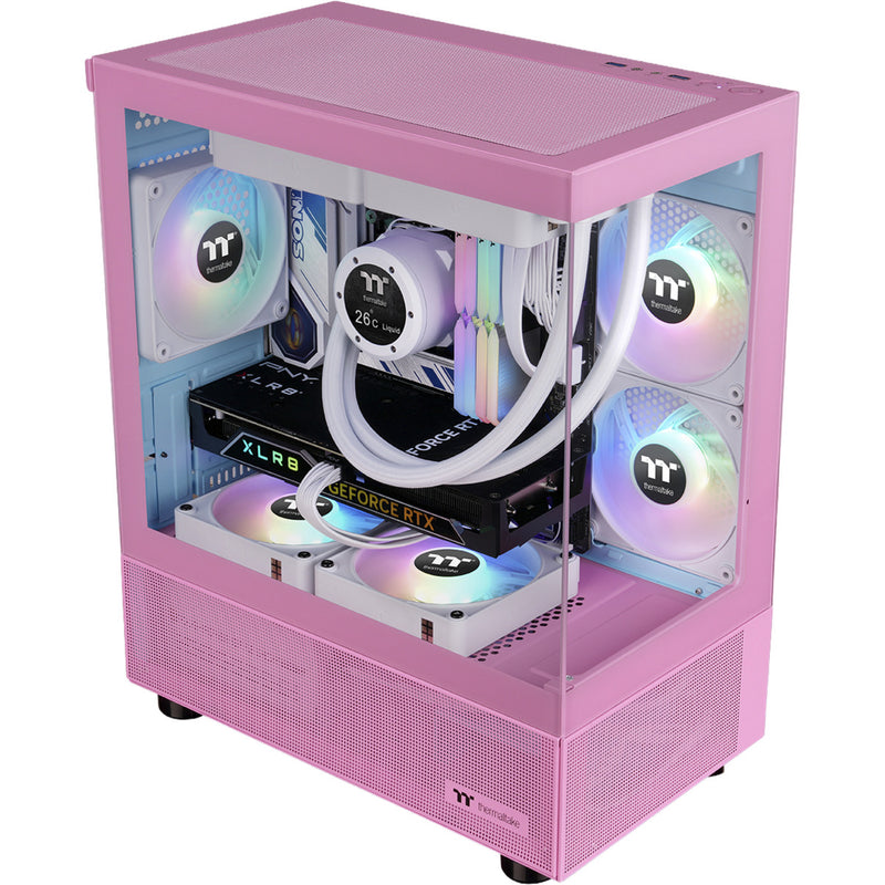 Load image into Gallery viewer, Thermaltake view 170 tg argb mini tower behuizing (roze | 2x usb-a | rgb | tempered glass)
