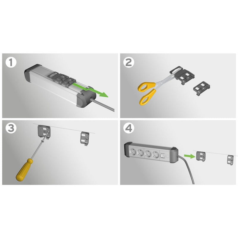 Load image into Gallery viewer, Brennenstuhl premium-alu-line stekkerdoos 10-voudig schakel stekkerdoos (zwart zilver)
