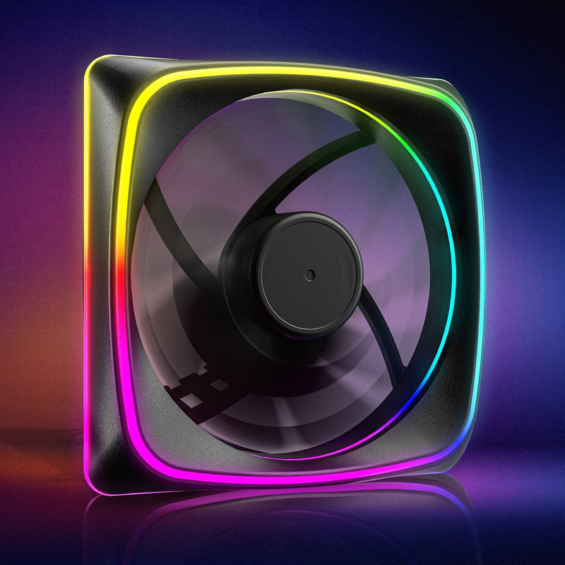 Load image into Gallery viewer, Sharkoon shark lights rgb pwm case fan (zwart, 120 x 120 x 25 mm)
