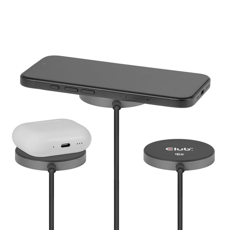 Afbeelding laden in galerijviewer, Club 3d cac-3027 qi2 25w draadloze oplader (zwart, qi-gecertificeerd, magsafe-compatibel, magnetisch pad)
