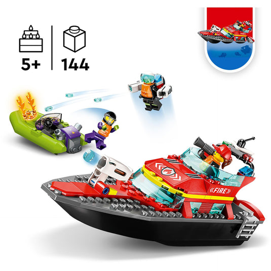 Lego city reddingsboot brand speelgoed voor kinderen - 60373