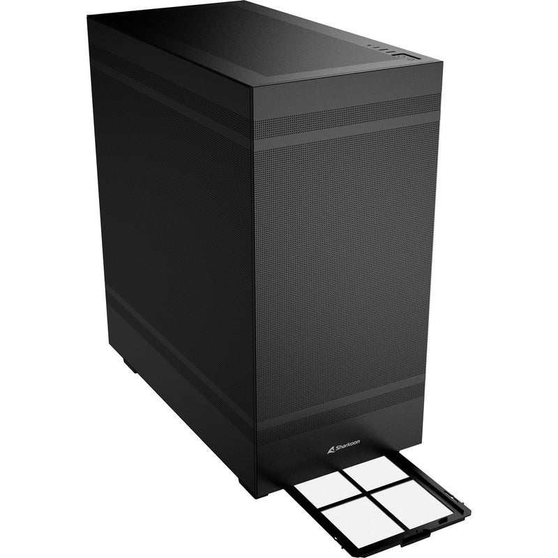 Load image into Gallery viewer, Sharkoon rebel c50 black midi tower behuizing (zwart | 2x usb-a | 1x usb-c)
