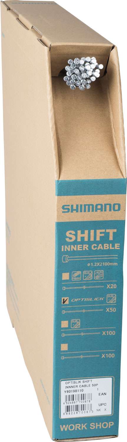 Load image into Gallery viewer, Shimano optislick shift inner cable 1.2mm x 2100mm (50 workshop pack)
